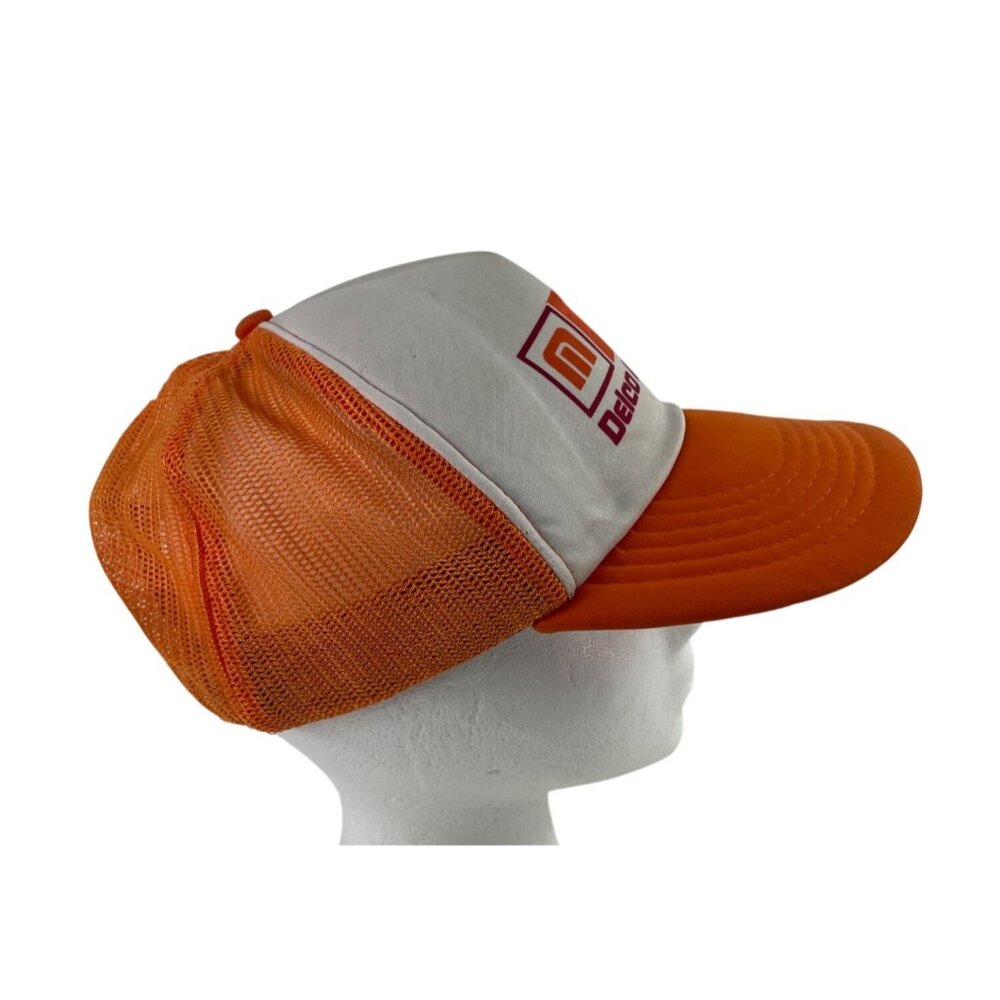 Vintage AC Delco Moraine Orange White Trucker Snapback Hat Cap - Picture 3 of 8